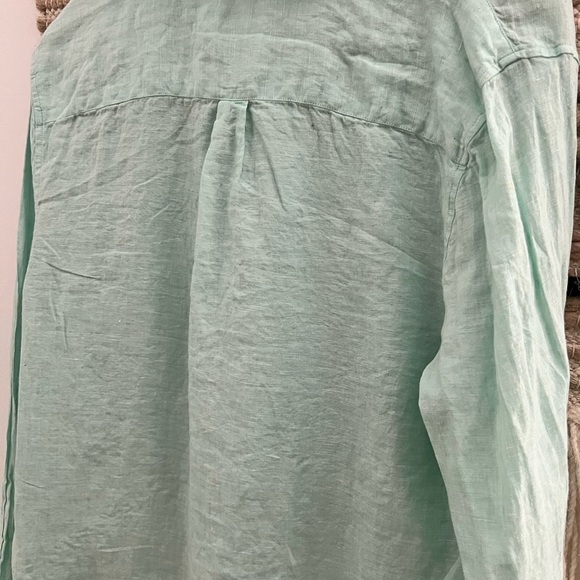 UnTuckIt Light Mint Green Casual Linen Button Down Shirt - Picture 8 of 8